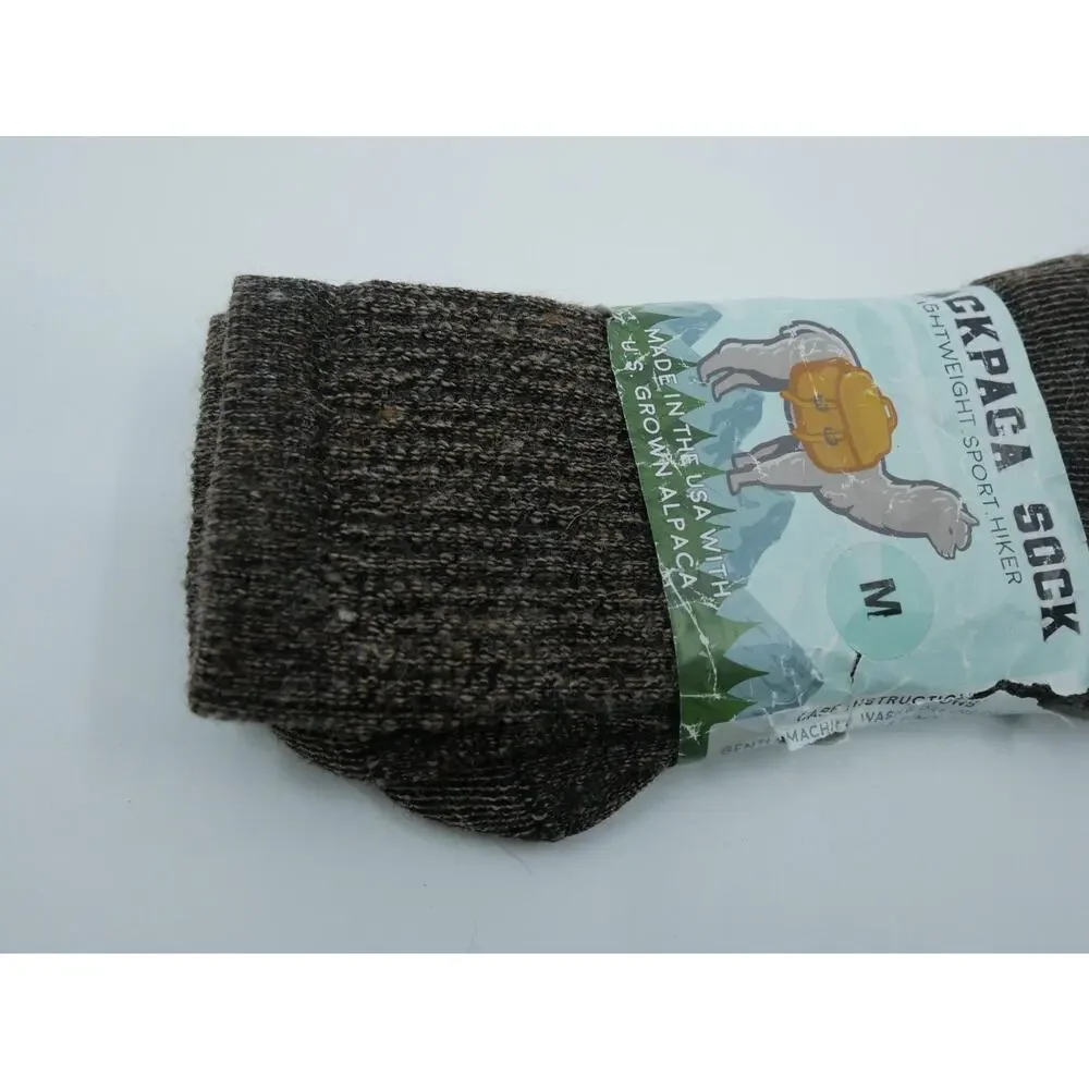 Backpaca (Alpaca) Lightweight Hiking Socks Size Med USA Wicking & Odor Resist